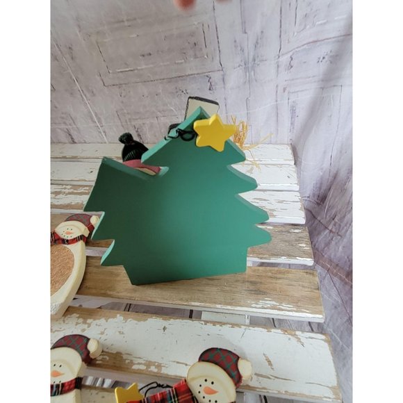 Folk art snowman Christmas coaster set decor count - Picture 7 of 7